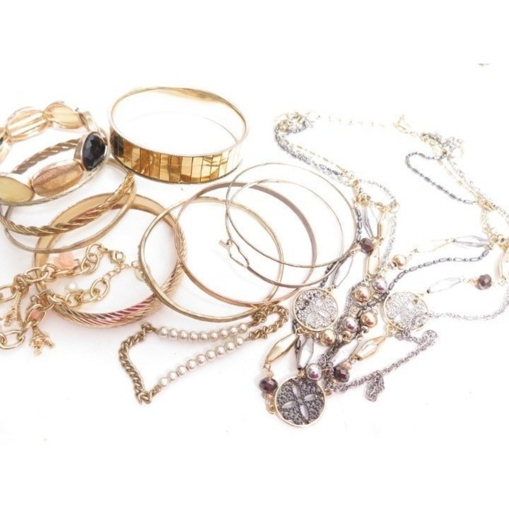 Gold Plated Bangle Bracelet Jewelry Lot - Picture 4 of 8